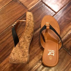 Black and Tan flip flops